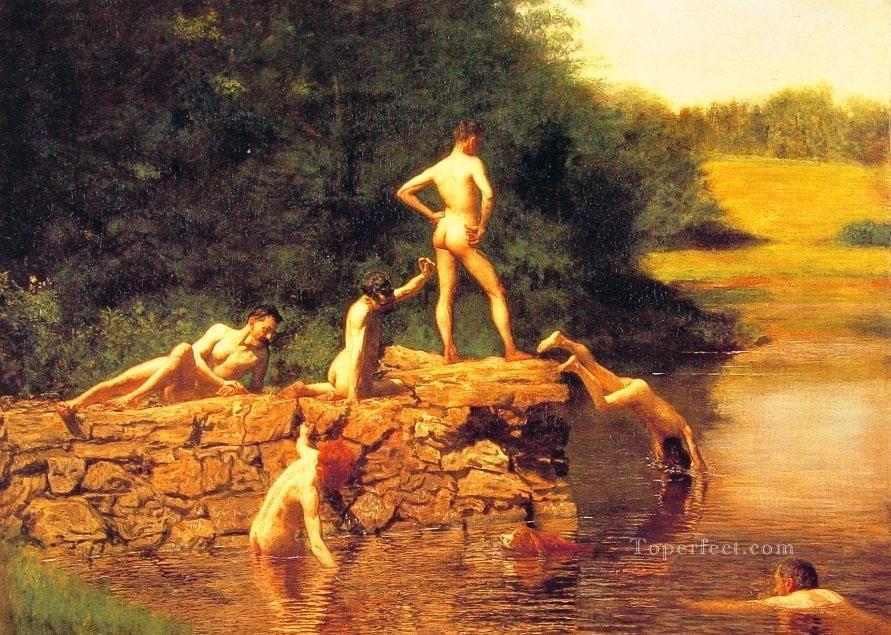 The Swimming Hole Realism Thomas Eakins nude Oil Paintings